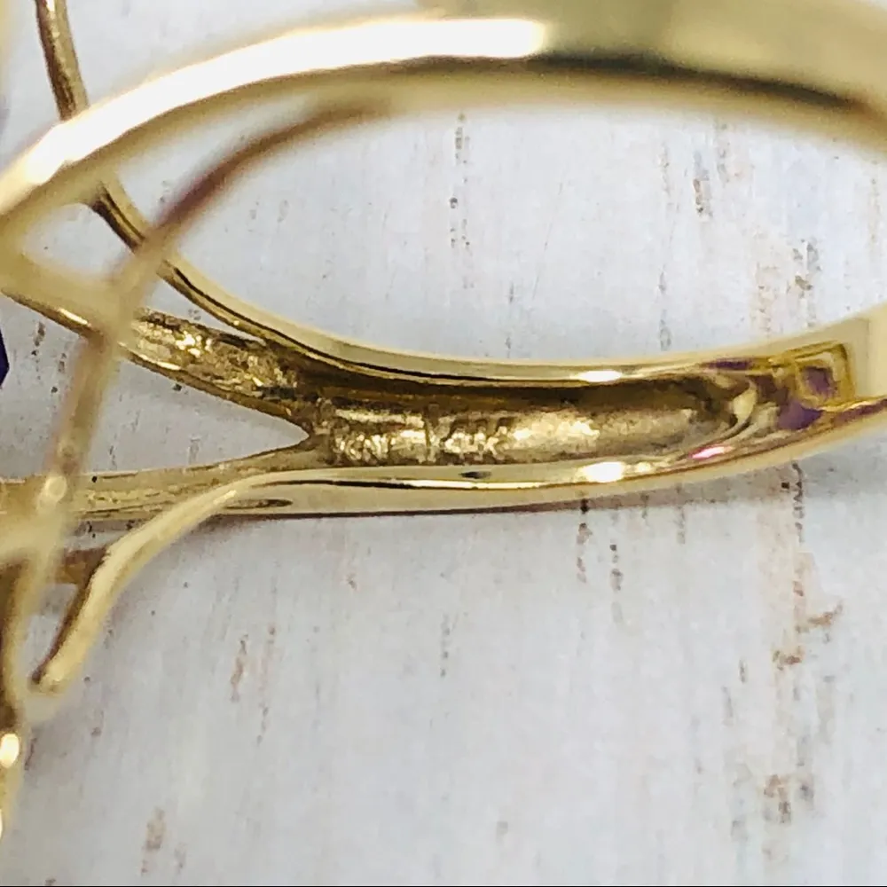 14K Amethyst, Diamonds cocktail ring - Image 10