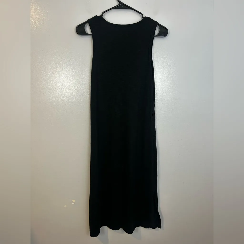 Toad&Co Samba Paseo Black Sleeveless Midi Minimalist Classic Tank Dress Size XS - Image 9