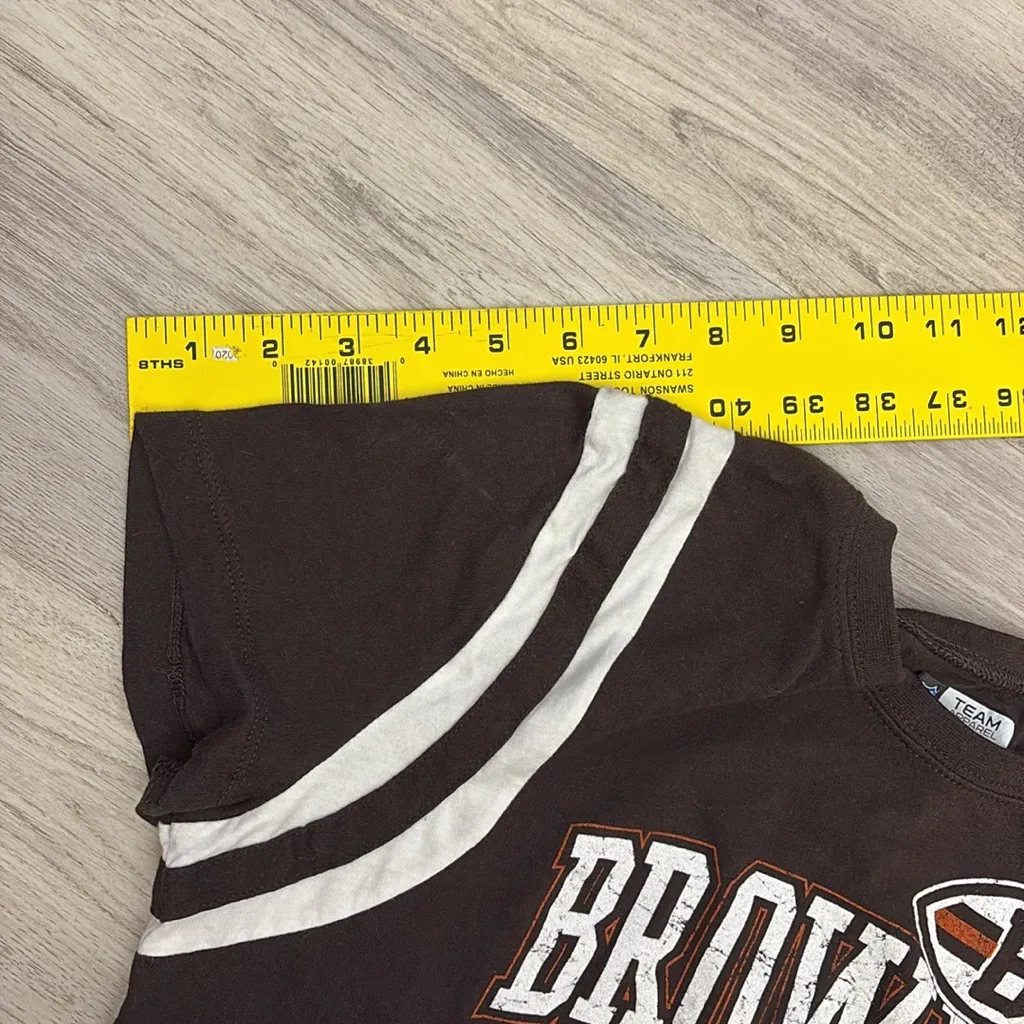 NFL Team Apparel Brown & White Cleveland Browns Football Women's Tee Size Medium - Image 9