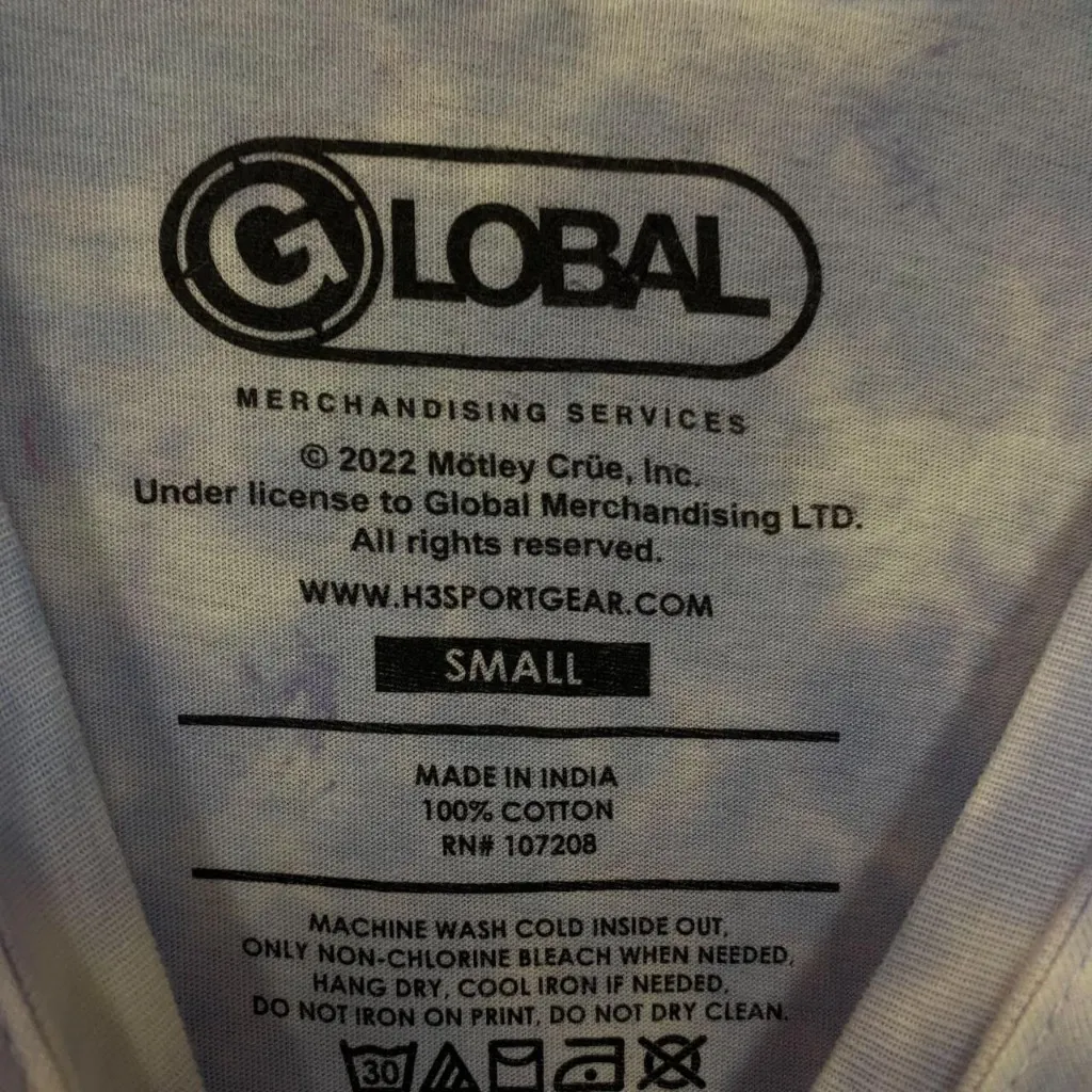 Motley Crue Rock Tie Dye Tshirt size Small - Image 4