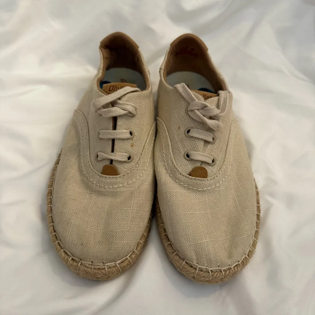 EUC OluKai Kaula Pa‘a Lī Lace Up Espadrille Tan Size 6 - Image 6