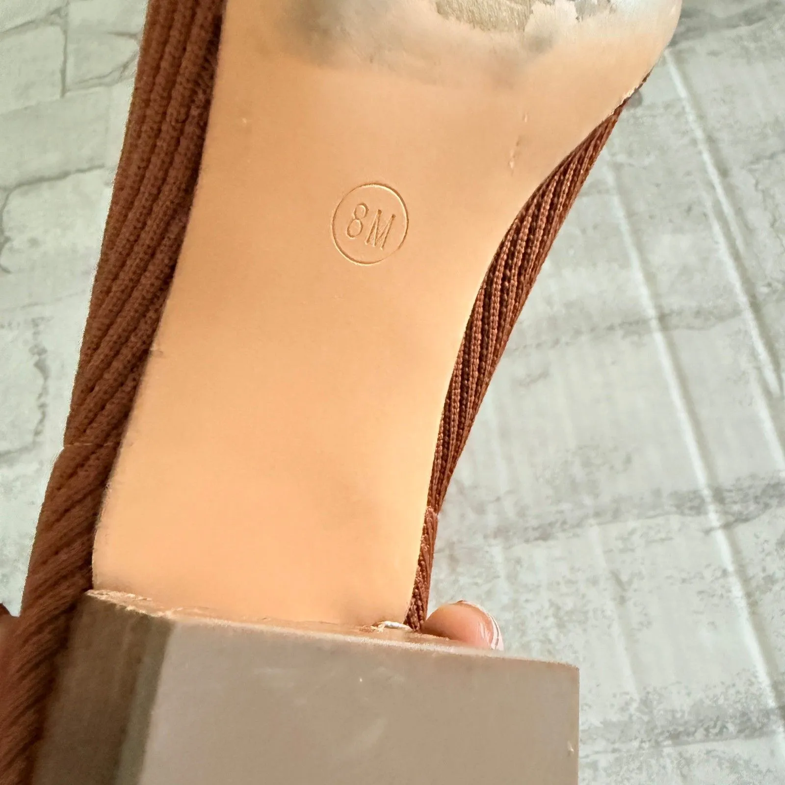 Joie Neely Chestnut Sock Ankle Boots Stretchy Block Heel R-8/L-7 (Mismatched) - Image 9