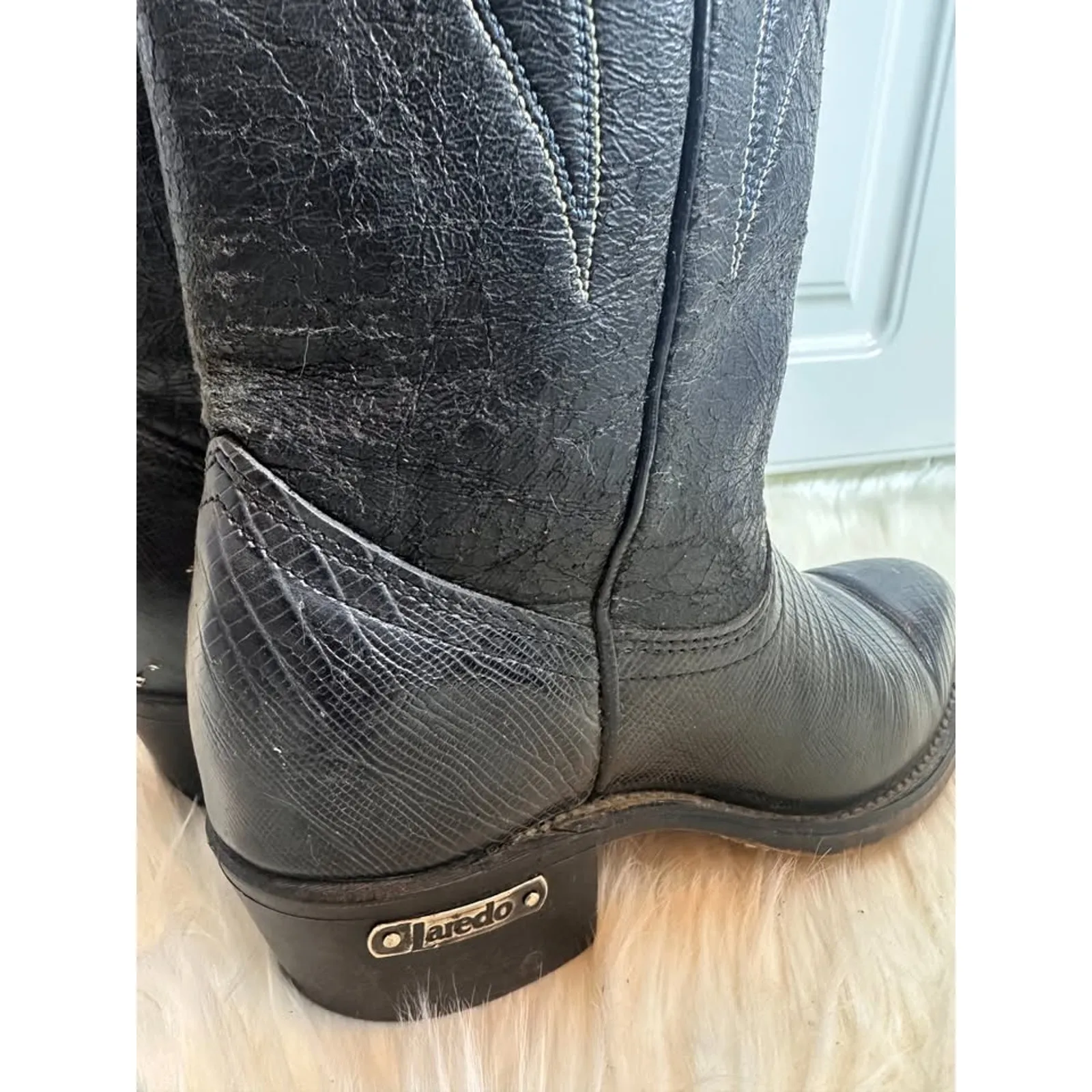 Black Laredo Cowboy Boots (Womens 5); cowgirl, boho, rodeo - Image 4