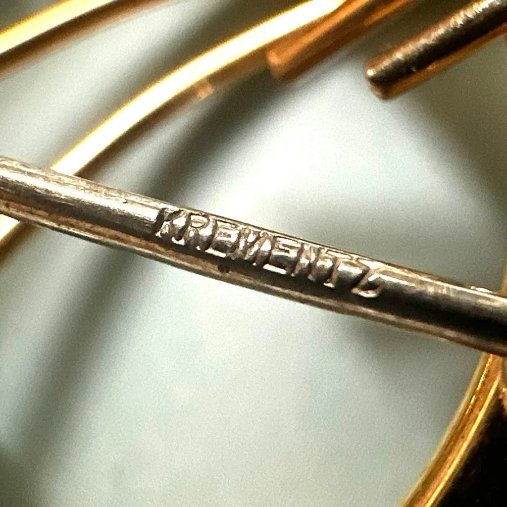 Krementz Vintage Blue Flower Enamel & Pearl Brooch - Image 7