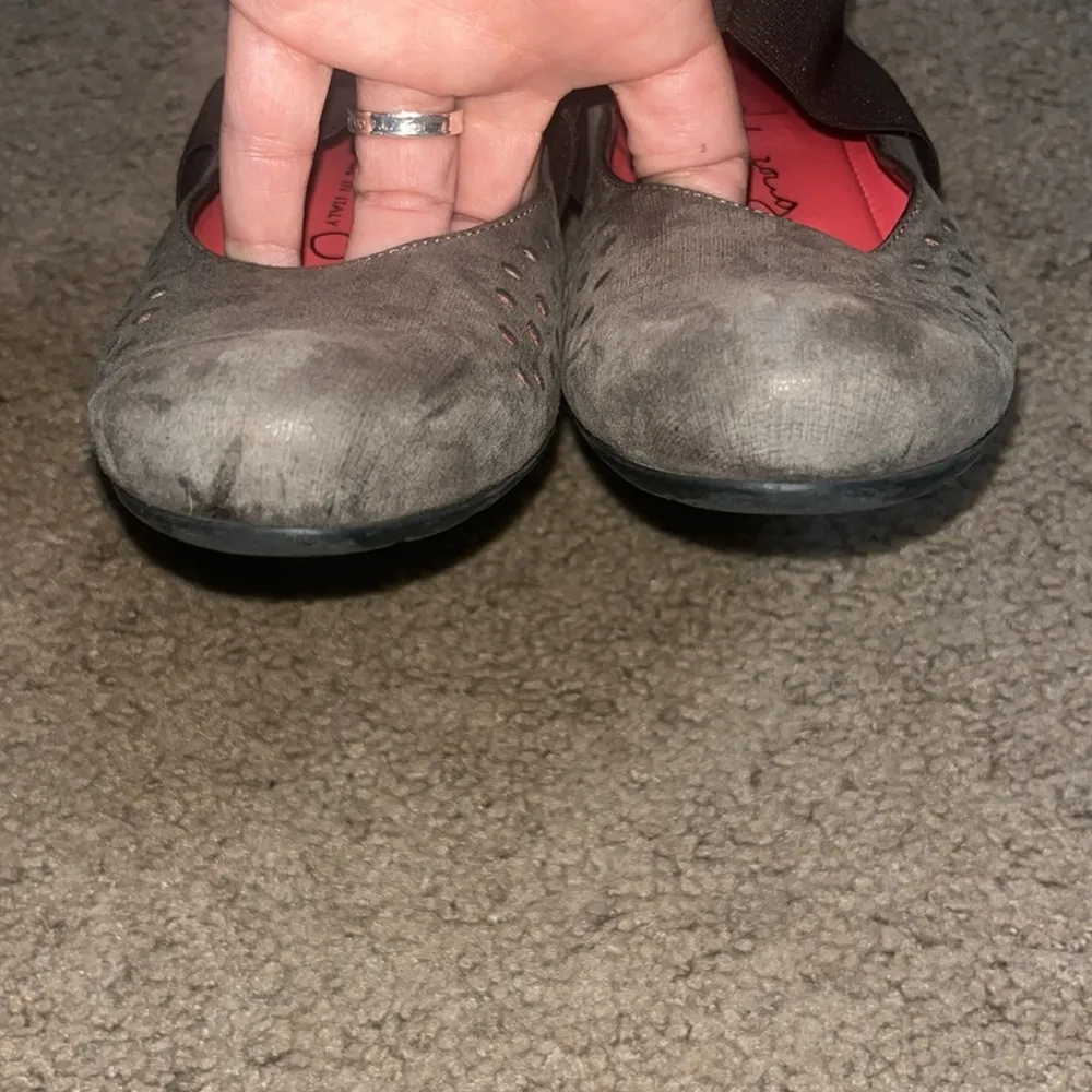 Pas de Rouge Italian Handmade‎ Suede Perforated Wedge 37.5 Brown Size 6.5 - Image 6