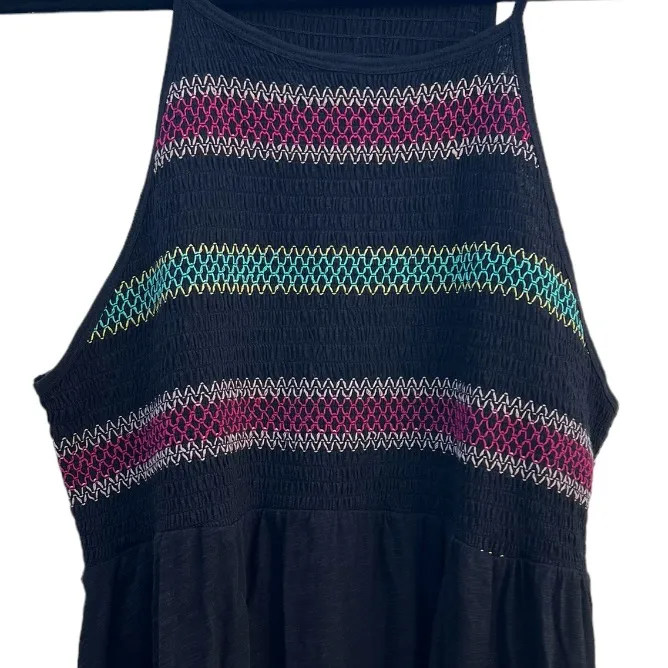 Torrid Tank‎ Top  Shirt Black Smocked Bust Empire Waist Peplum Torrid Size 1 - Image 3