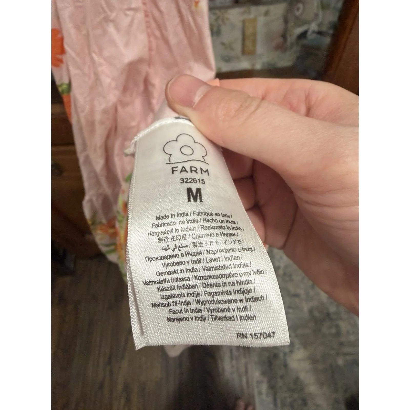 Farm Rio Women’s Papaya Salad Cotton Maxi Dress Size Medium - Image 5