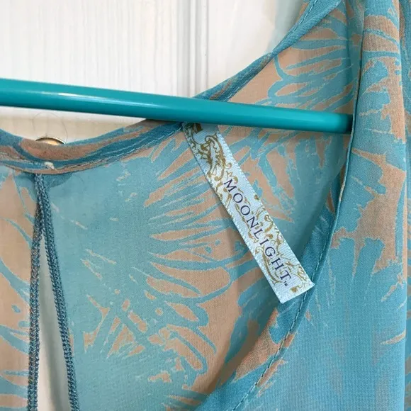 Moonlight Women's Size Small Blue Printed‎ Sleeveless Tank Top - Image 3