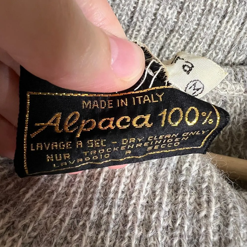 Vintage La Squadra Alpaca Pointelle Knit Cowl Neck Pullover Sweater Size M Size M - Image 2