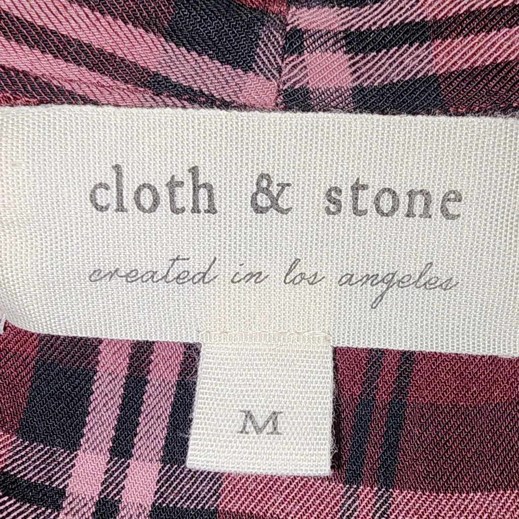 Cloth & Stone (Anthropologie) Plaid Blouse Size Medium - Image 3