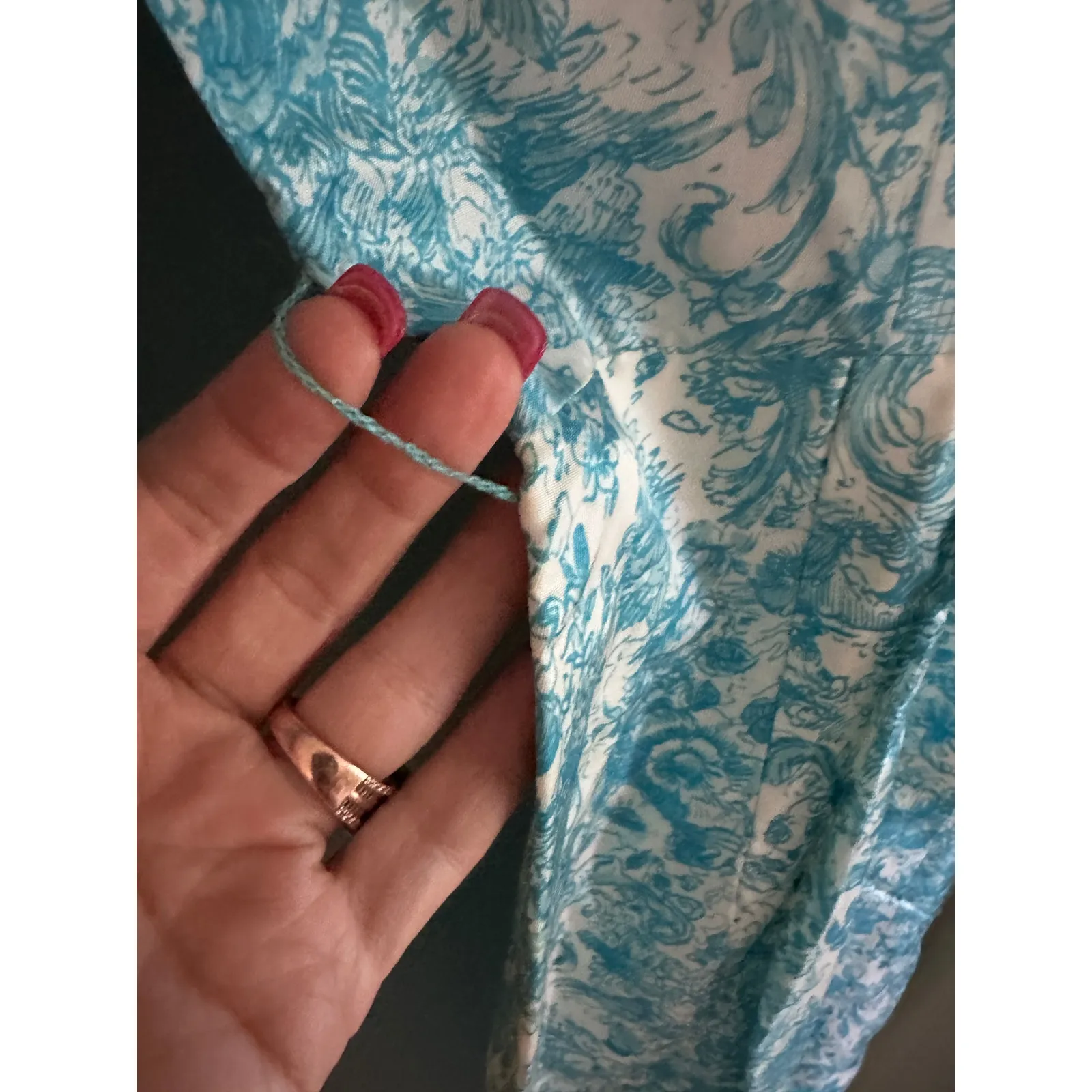 Vintage 1950s Floral Mock Neck Long Sleeve Midi Dress - Image 8