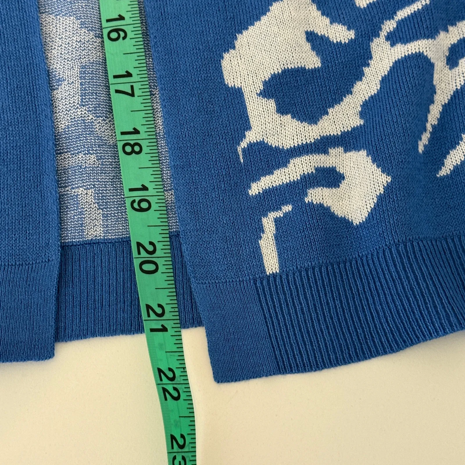 89th + Madison Abstract Open Cardigan Sweater Size 2X Star Sapphire Combo New‎ Blue - Image 10