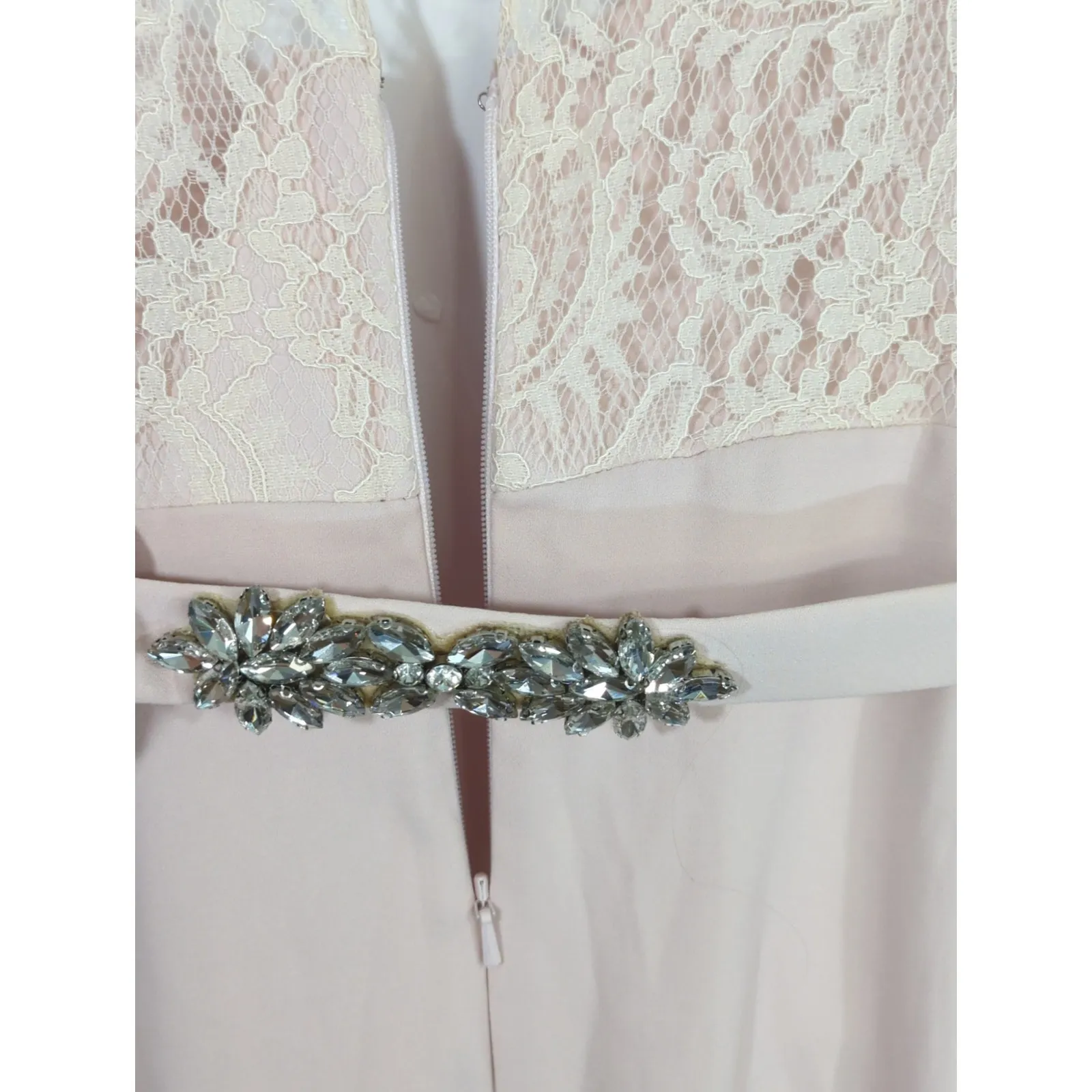 Jenny Packham Blush Lace & Crepe Column Gown - Image 8