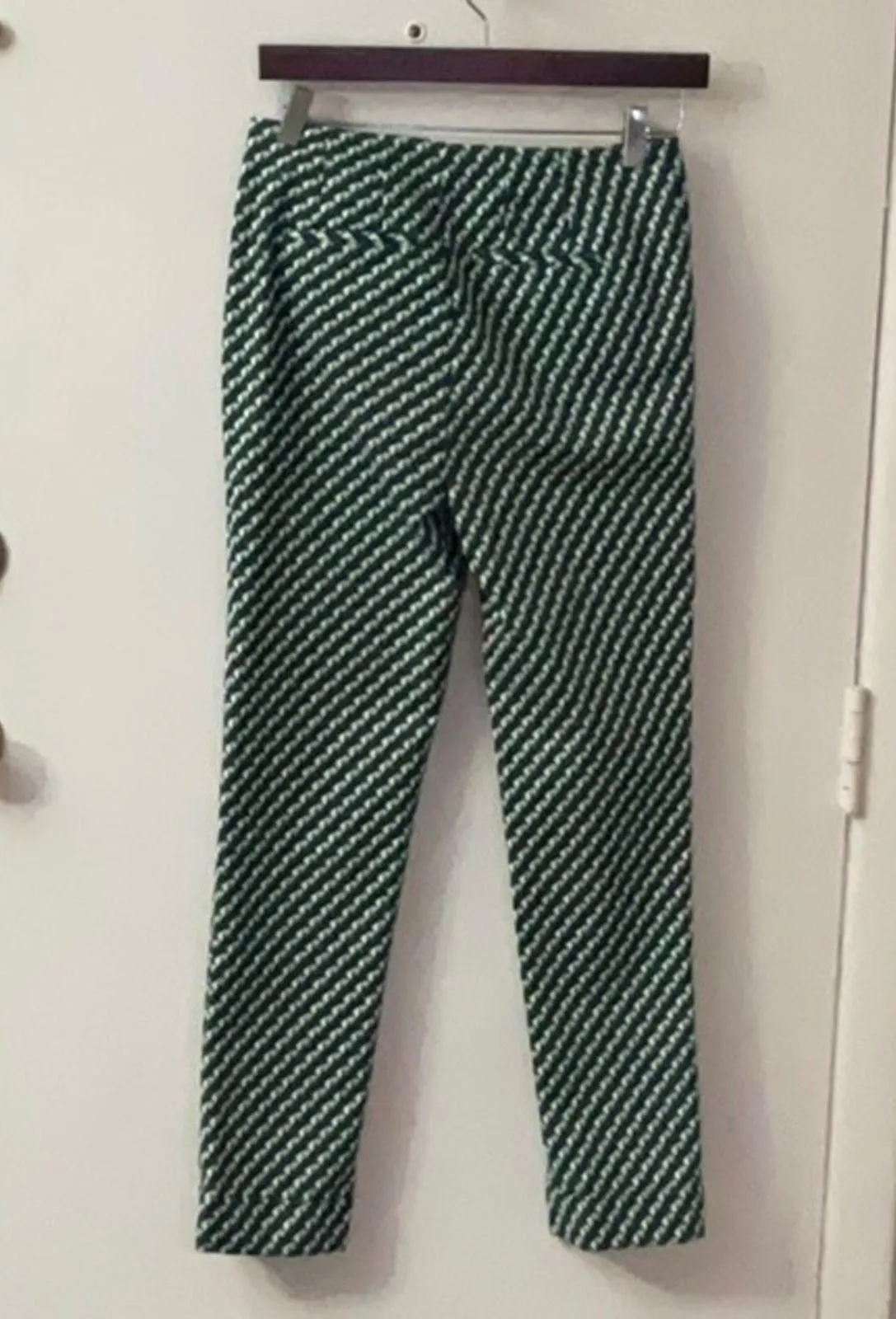 Boden Kensington Cotton Cuffed Ankle Trouser Pants 2R Navy Blue/Green Spring Green Size 2 - Image 2