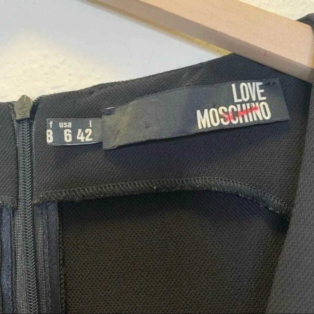 Love Moschino Womens Black Sleeveless Jumpsuit Size 6 Lace-Up Front Back Zipper - Image 3