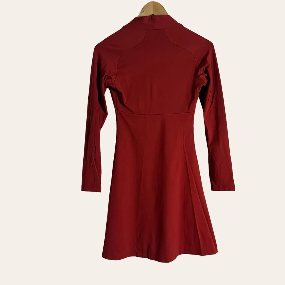 Patagonia Eva Luna Red V-Neck Long Sleeve Knee Length A-Line Dress Size XS - Image 6