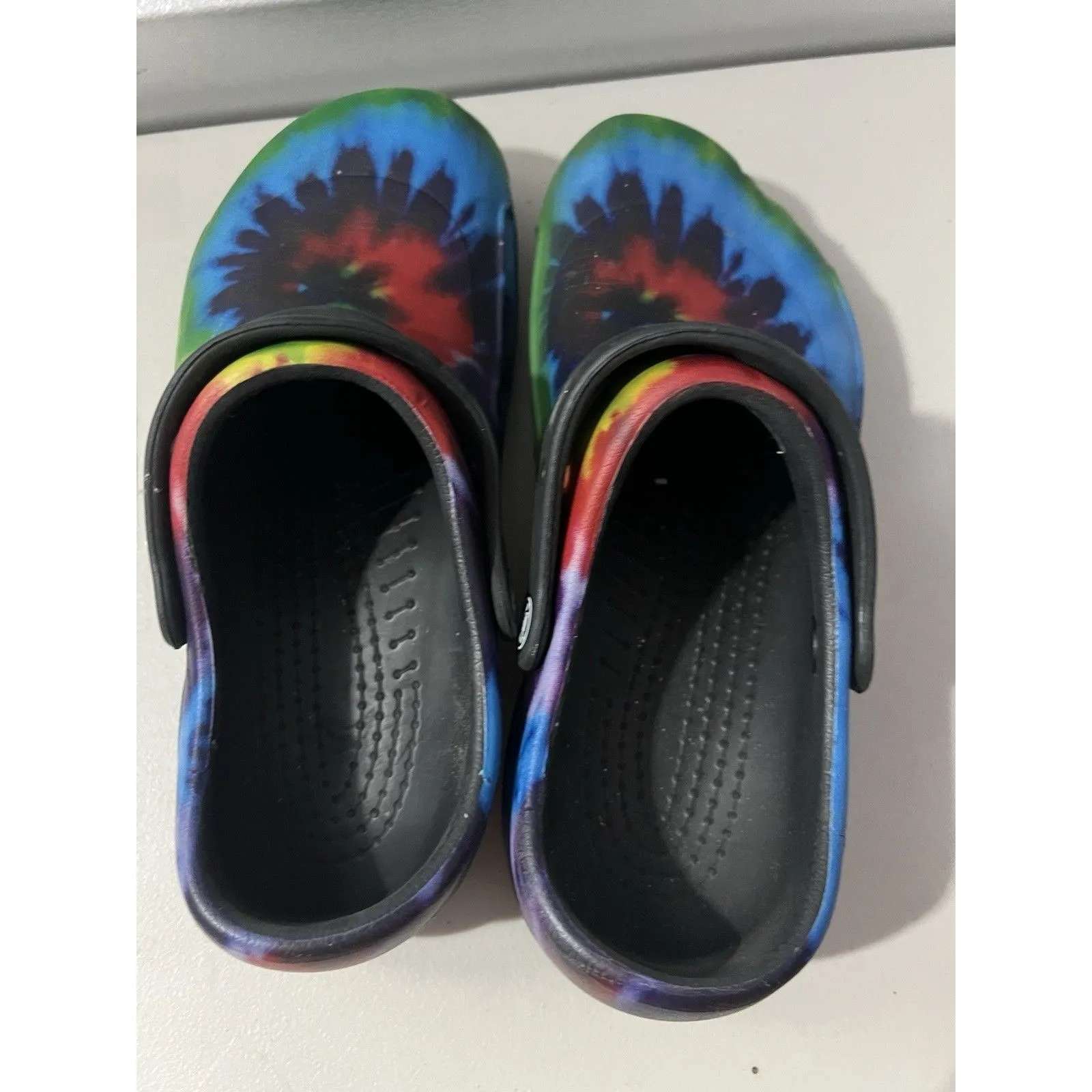 Crocs Tie Dye Bistro Work  Anti-Slip Non Slip Rainbow Unisex Size 7/9 - Image 5