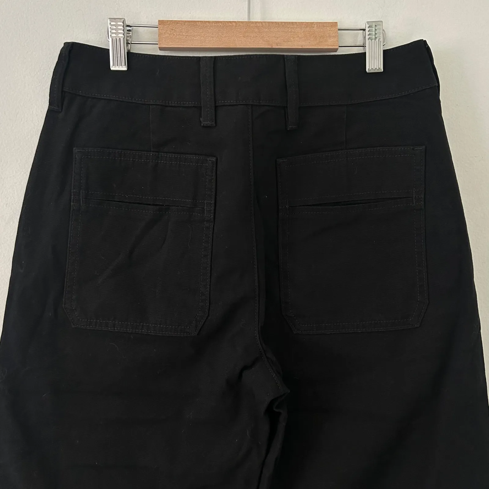 American Giant Women's Black High Rise Wide Leg Patch Pocket Pants 6 NWOT - Image 7