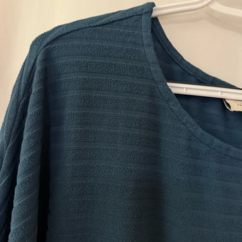 ANTHROPOLOGIE SATURDAY SUNDAY Teal Shawna Hacci Pullover Top Size S Blue - Image 9