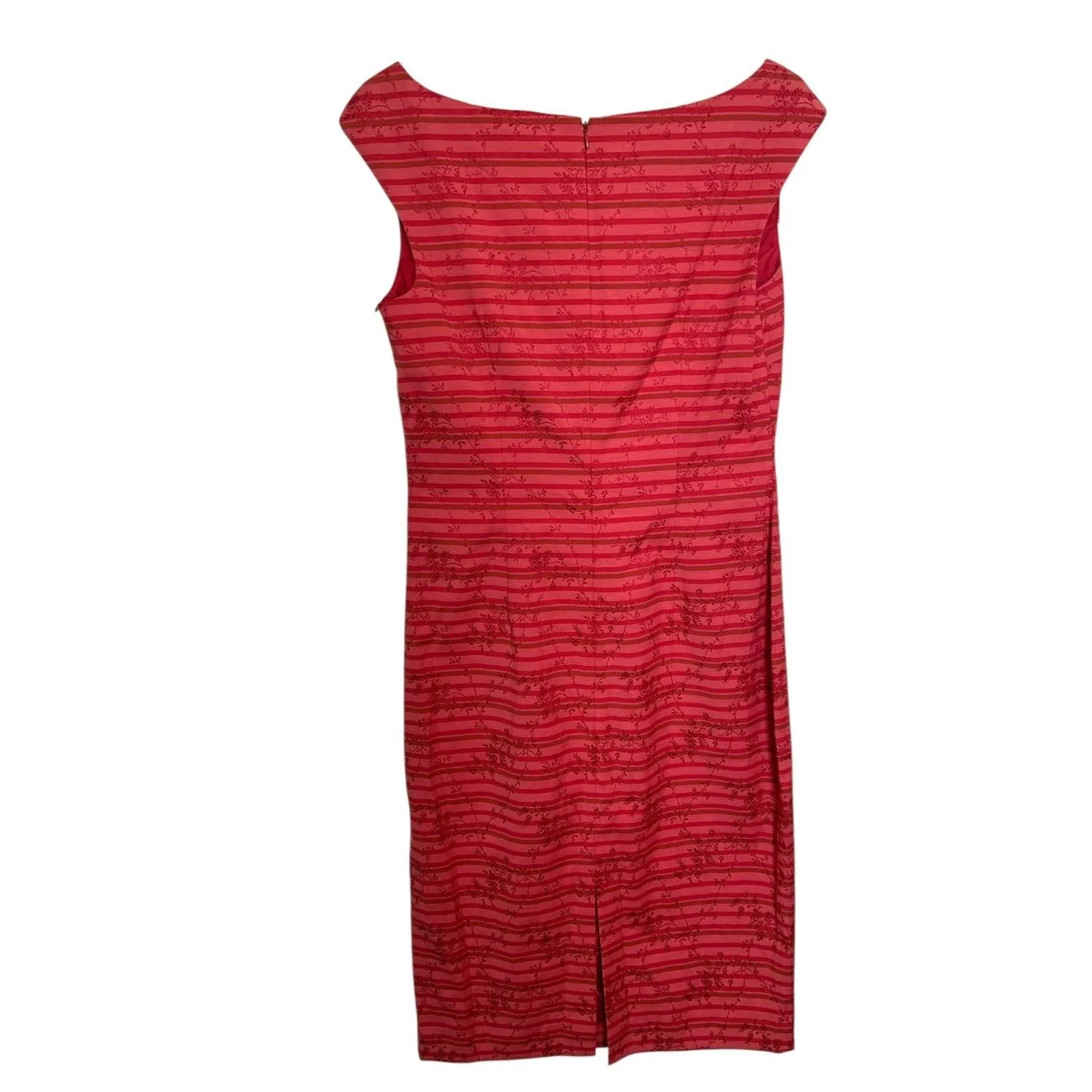 Vintage Maggy London Sheath Dress Floral Embroidered Sleeveless Womens 14 - Image 6