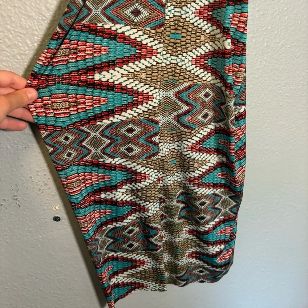 Misa Los Angeles Aztec Teal Colorful Printed Mini Racerback Dress Sz Small Beach - Image 11