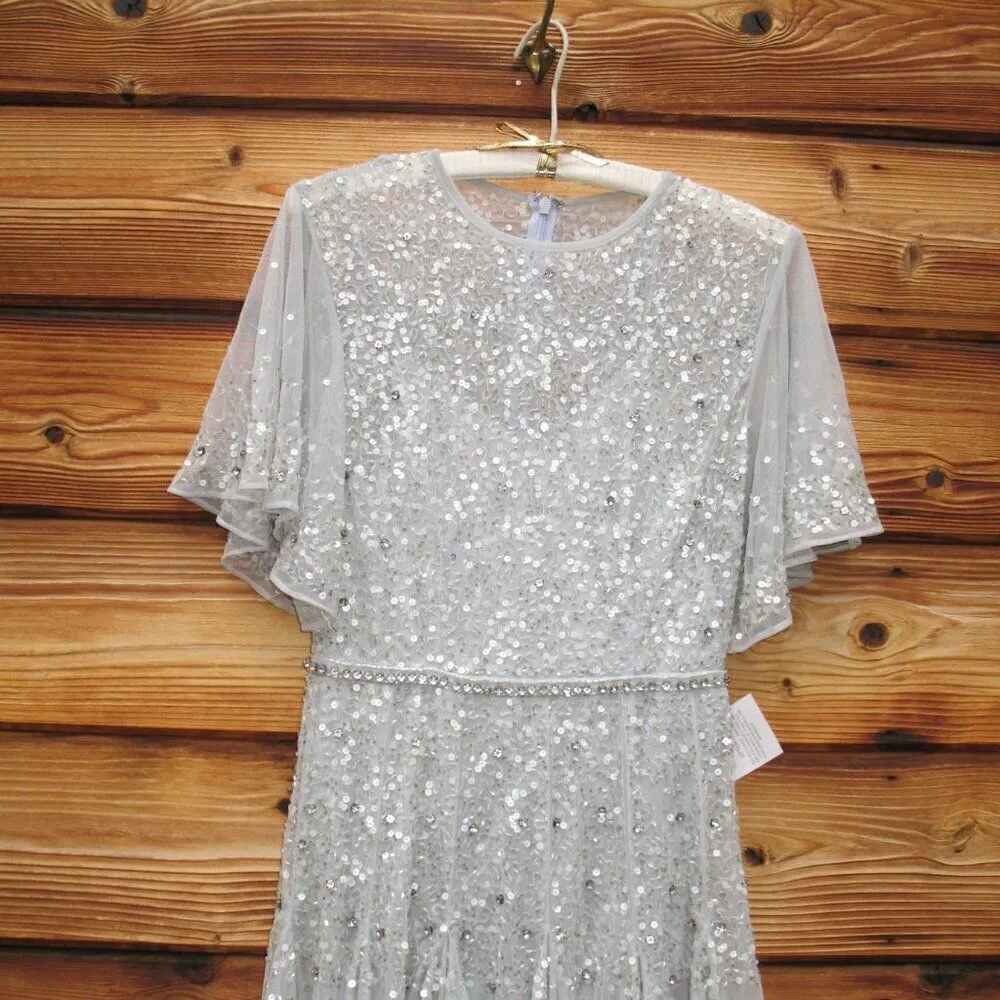 Mac Duggal 93655 Womens CAPE SLEEVE BEADED TEA LENGTH A-LINE DRESS - Image 8