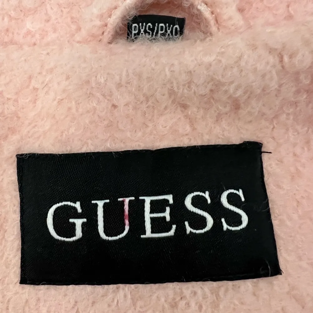 Guess Pink Double Breasted Bouclé Cutaway Coat - Size PXS - Image 15