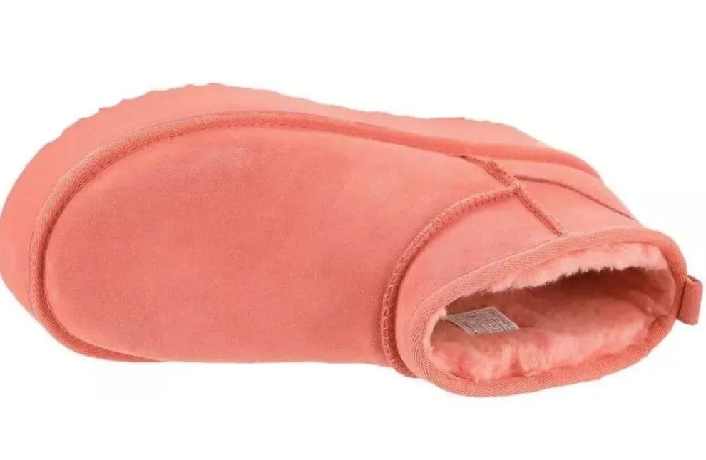NWT UGG Classic Ultra Mini Platform Vibrant Coral Women's Ankle Boots Size 7 - Image 6