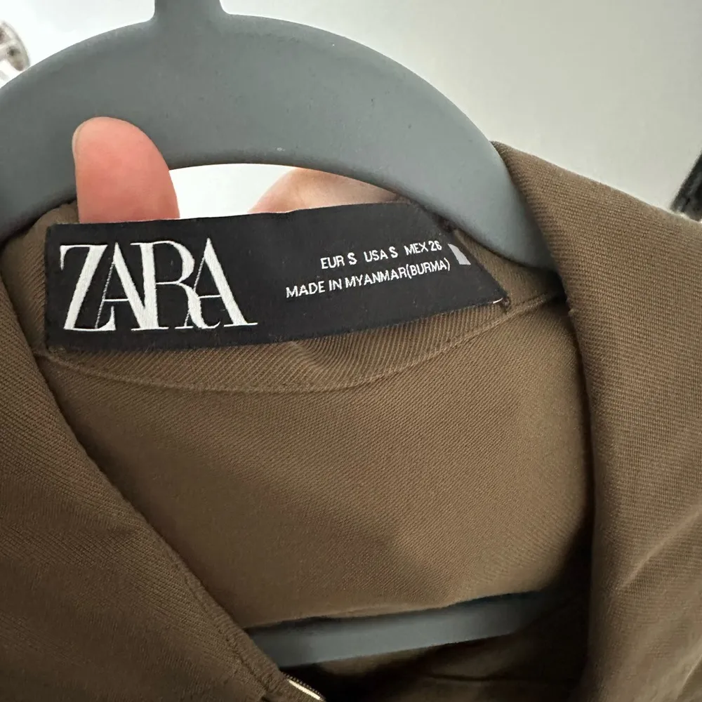 ZARA  Flowing Overshirt Dress / Jacket - Khaki - Size S - Image 6