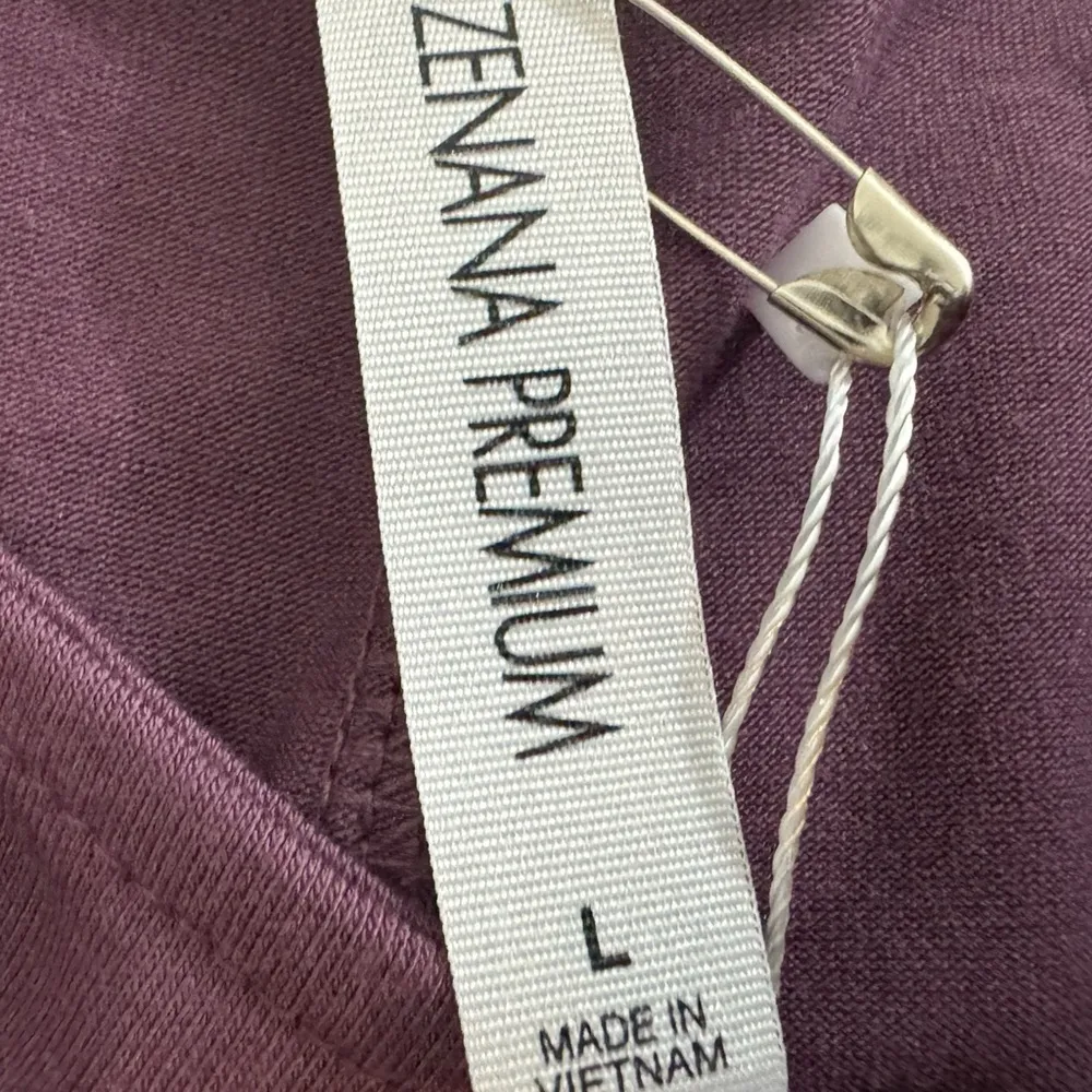 New Zenana Casual Travelers Dress Women's Size L Flare Short Sleeve Eggplant - Image 7