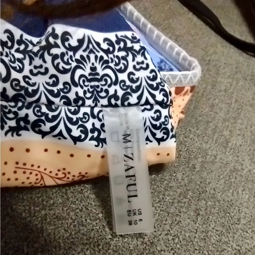 New! ZAFUL Lace Up Ethnic Flower Multiway Bikini Top - Image 7