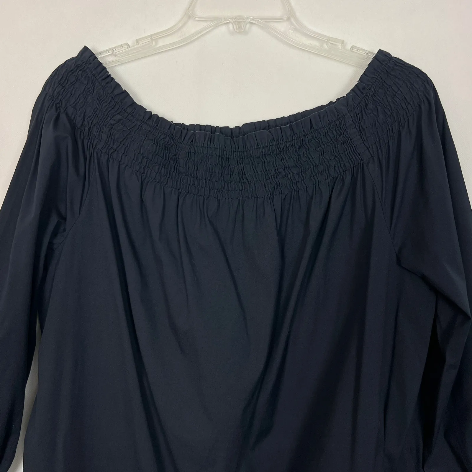 ZARA Off-Shoulder Boho Blue Shift Crochet Hem Dress Size S - Image 3