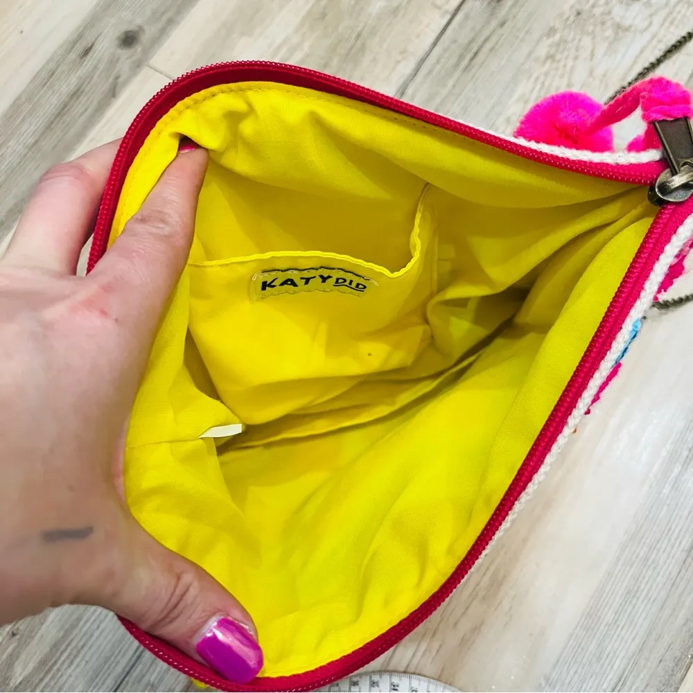 Katy did heart crossbody pouch colorful pom Pom colorful purse - Image 8