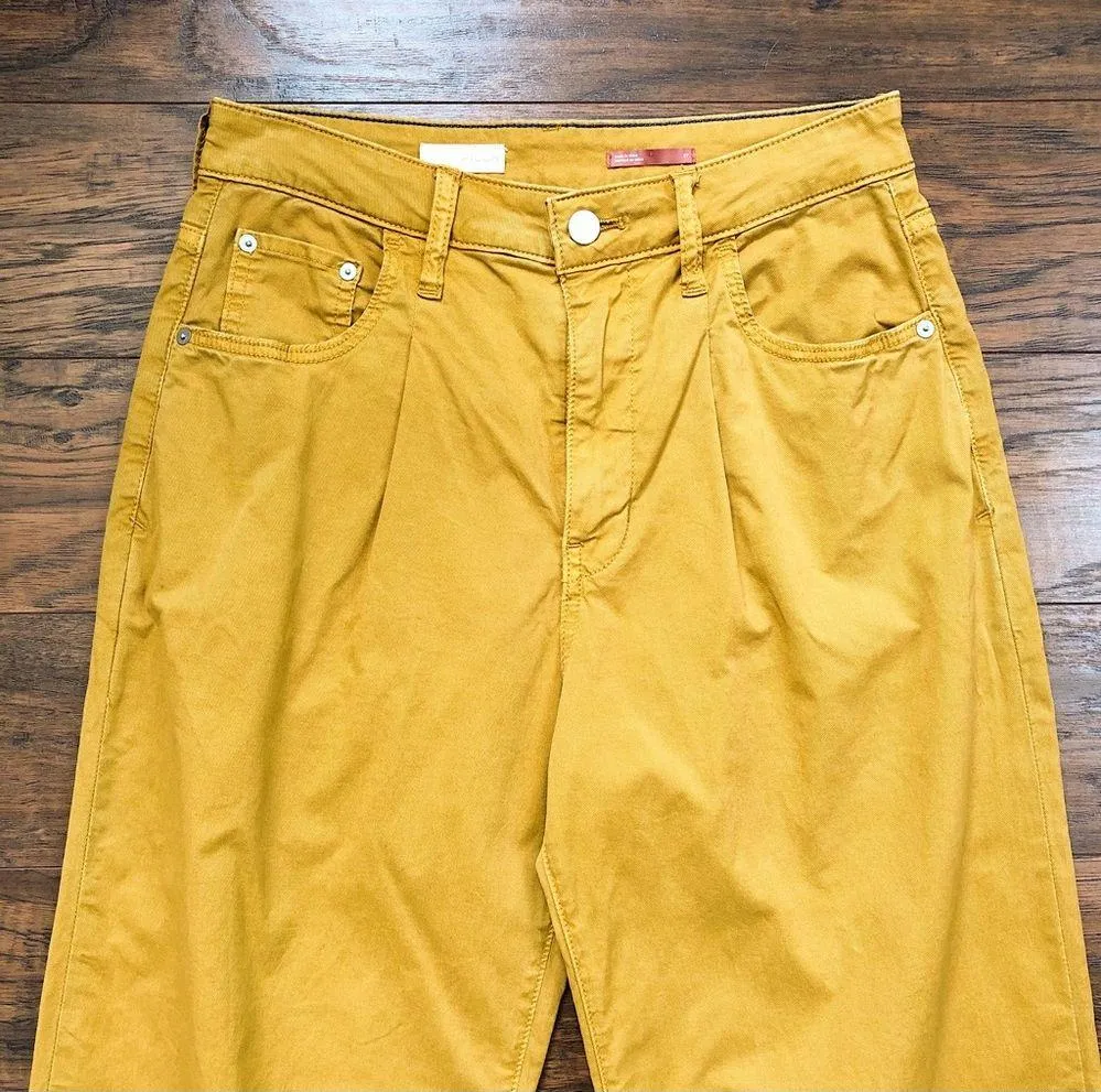 Pilcro • Anthropologie Jackson Tapered Pant mustard yellow Honey gold barrel leg - Image 4