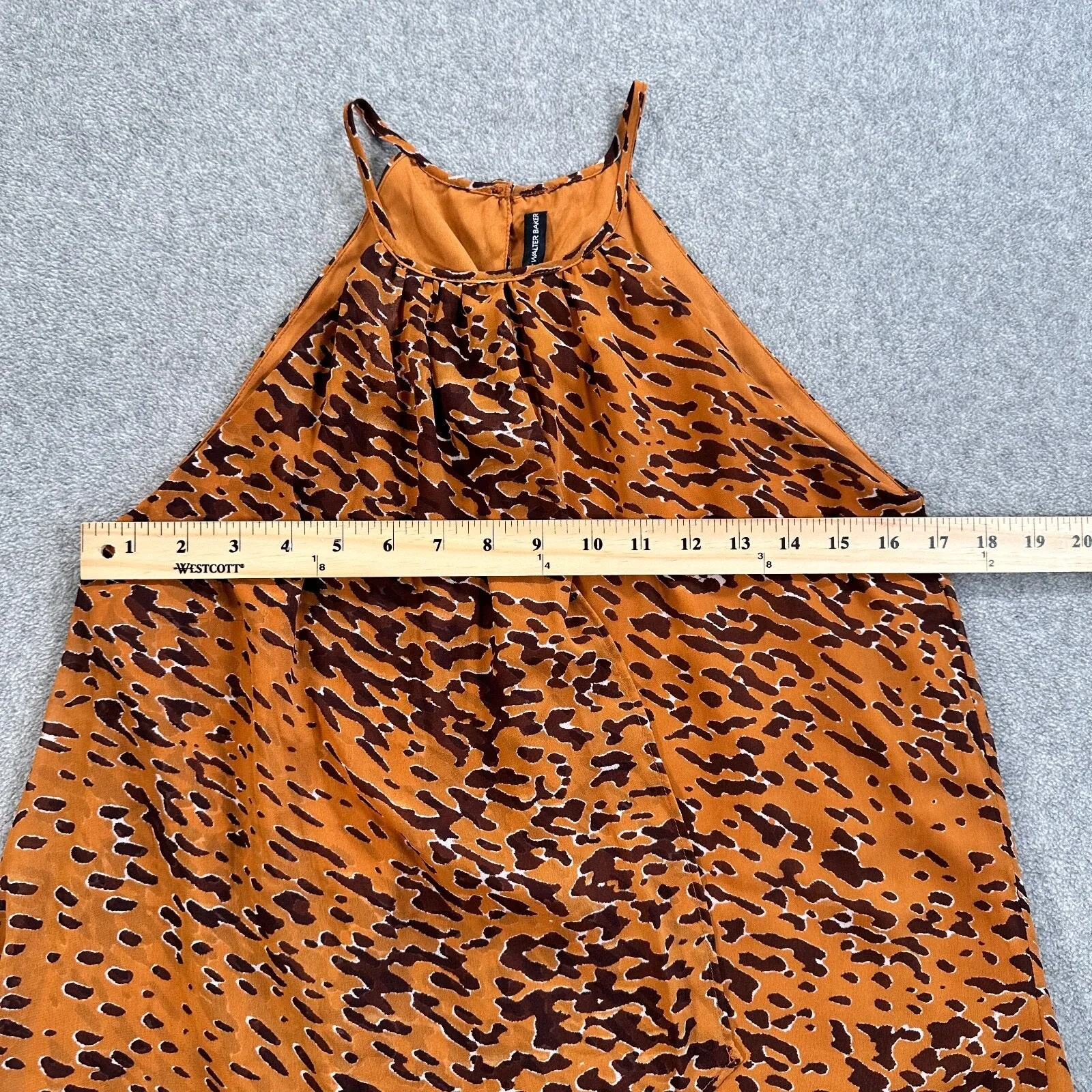 Walter Baker W118 Sleeveless Blouse Women's Small Rust Orange Animal Print - Image 5