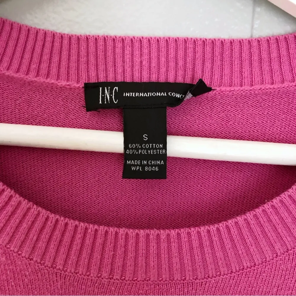 INC Pink Crewneck Sweater Loose Fit Small Women’s Long Sleeve Top - Image 4