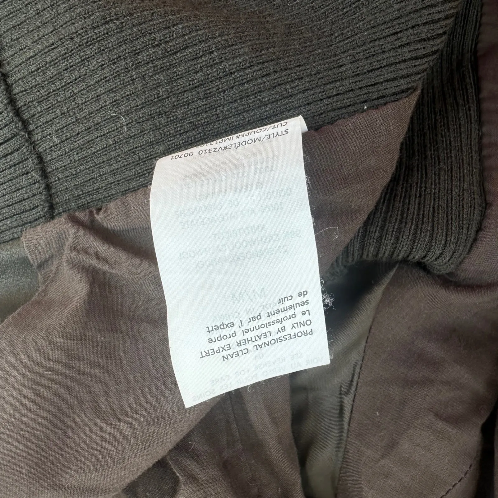 Vince Leather Scuba Zip Moto Jacket‎ Dark Olive Green Size M - Image 8