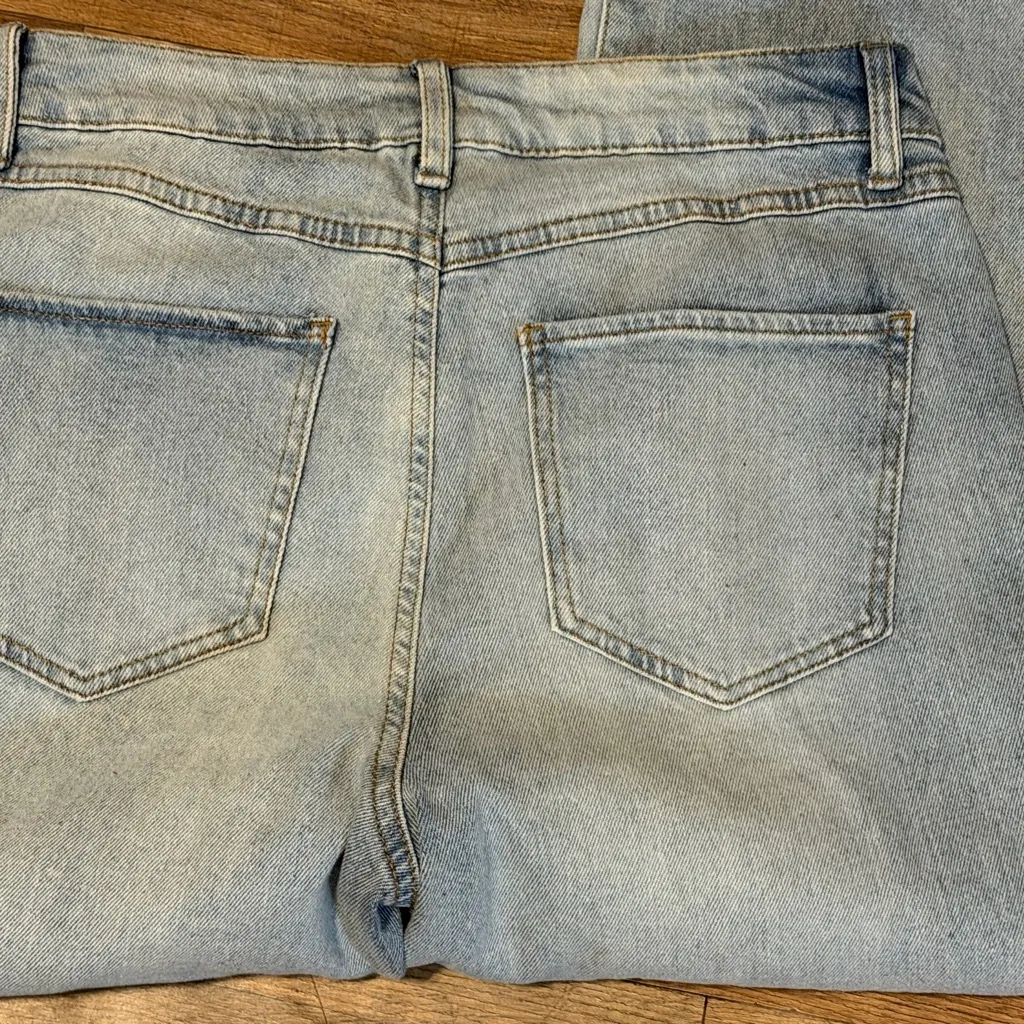 Rewash Light Blue High Rise Straight Leg Button Fly Vintage Look Size 28 - Image 5
