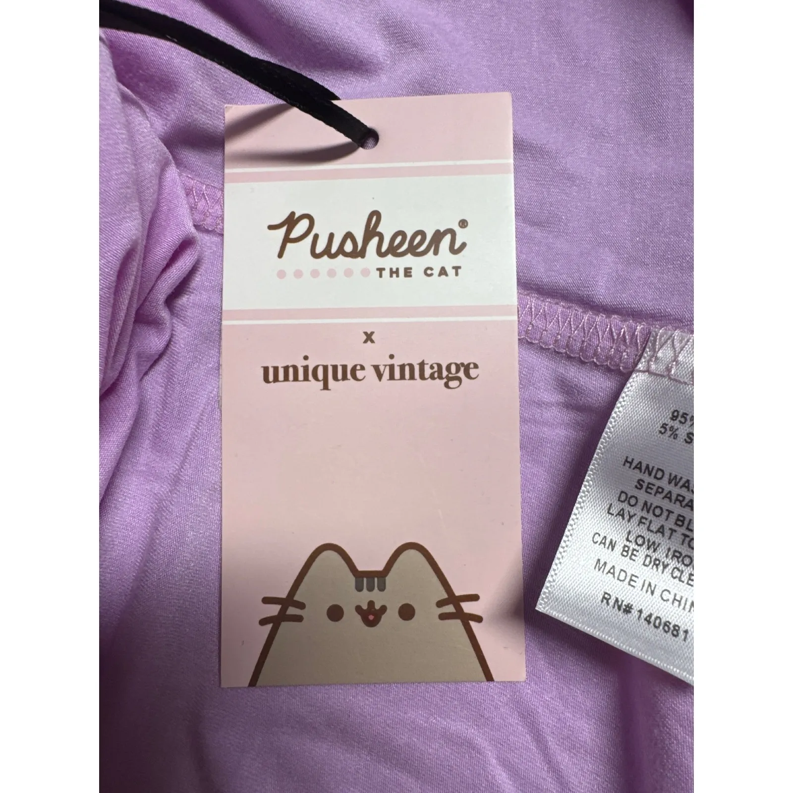 Pusheen The Cat x‎ Unique Vintage Purple Graphic T-Shirt Womens XL/14 NWT - Image 6