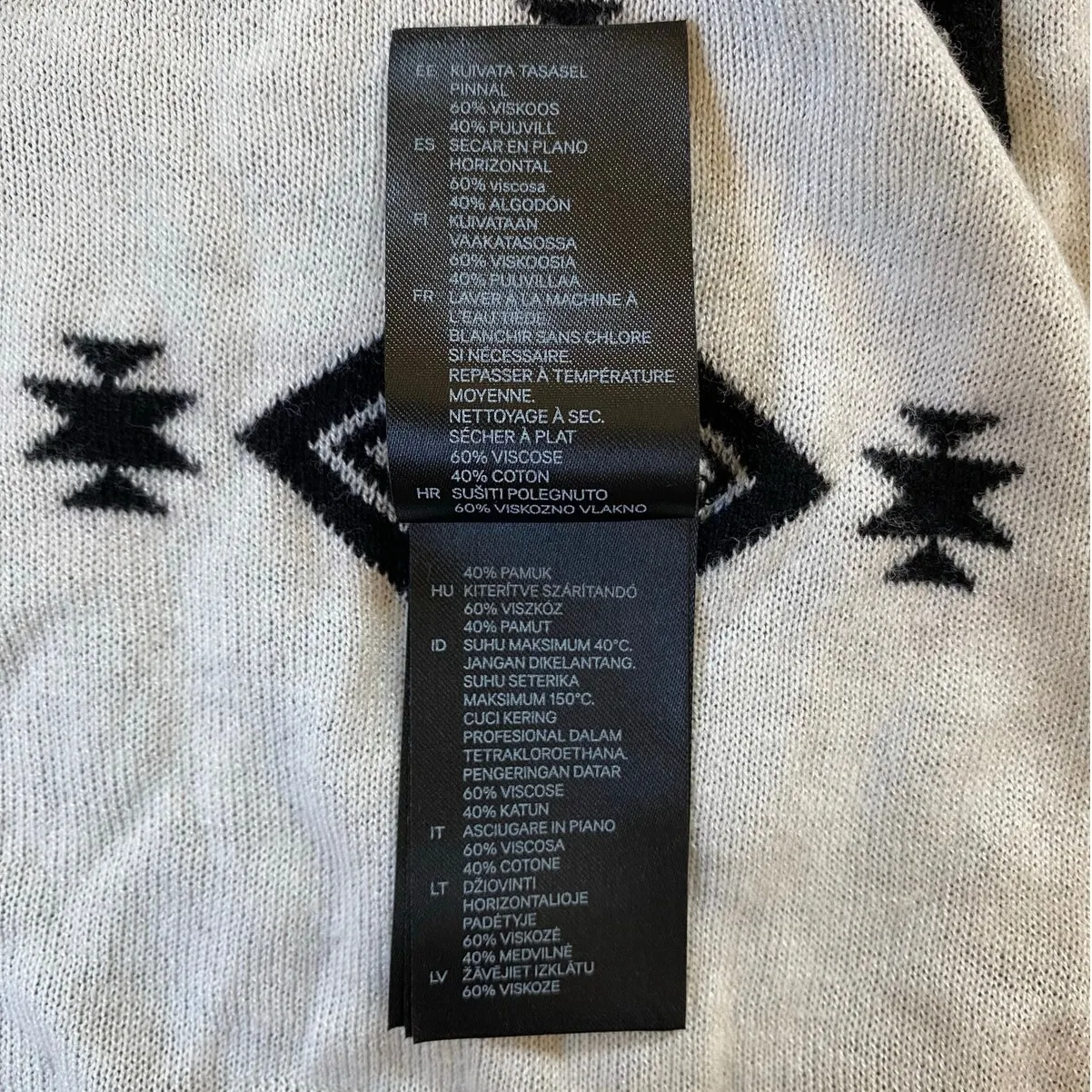 H&M Divided Southwestern Print Open Waterfall Cardigan‎ Reversible Sweater XS - Image 6