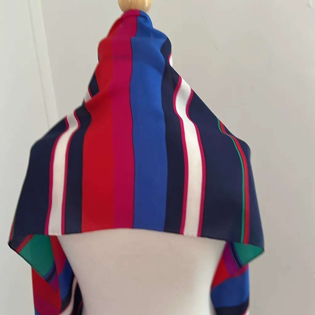 Liz Claiborne Multicolor Striped Silk Scarf - Image 3