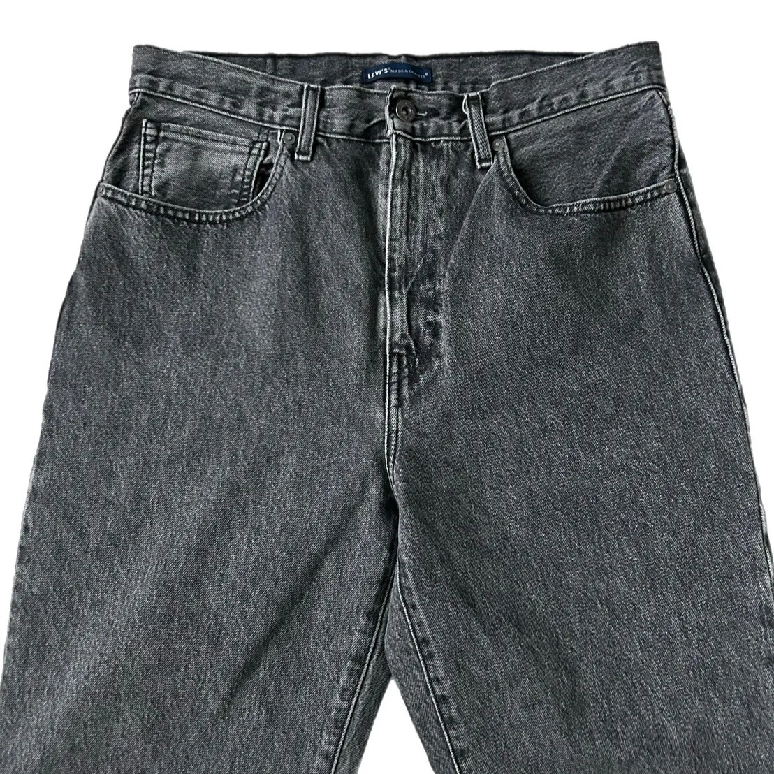 Levi's Made & Crafted Barrel Leg Crop Jeans Charcoal Wash Size 30 - Image 4