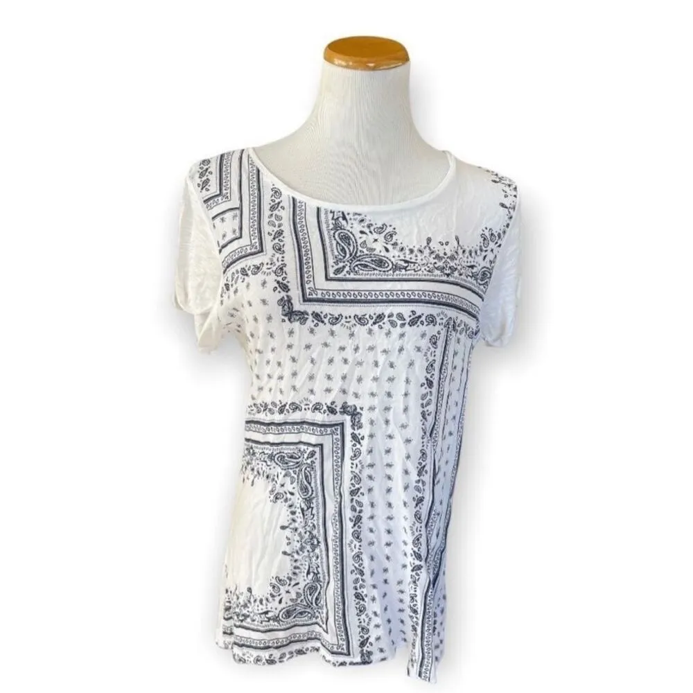 Womens Cavenders Anne French Western Style Bandana Print Shirt - Image 2