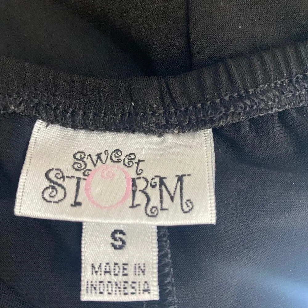 Sweet Storm black Halter Top Sundress Ruffles womens sz S - Image 3