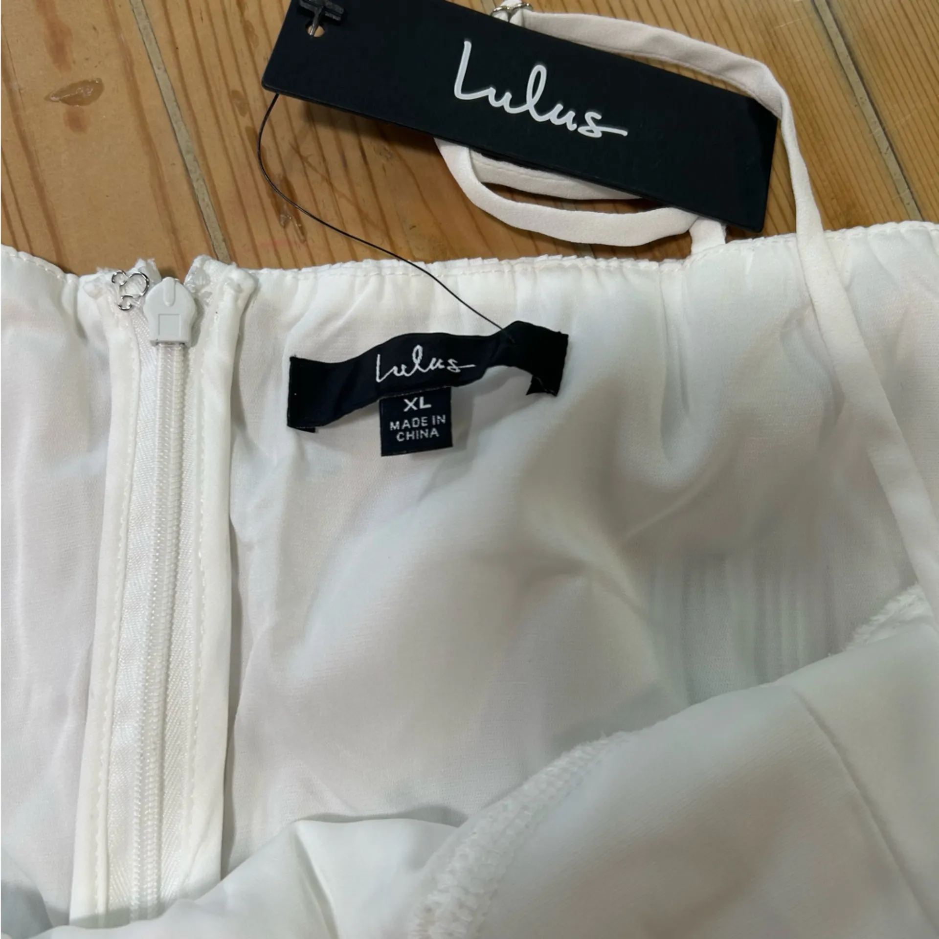 Cascading Crush White Tiered Bustier Midi Dress Size XL - Image 6