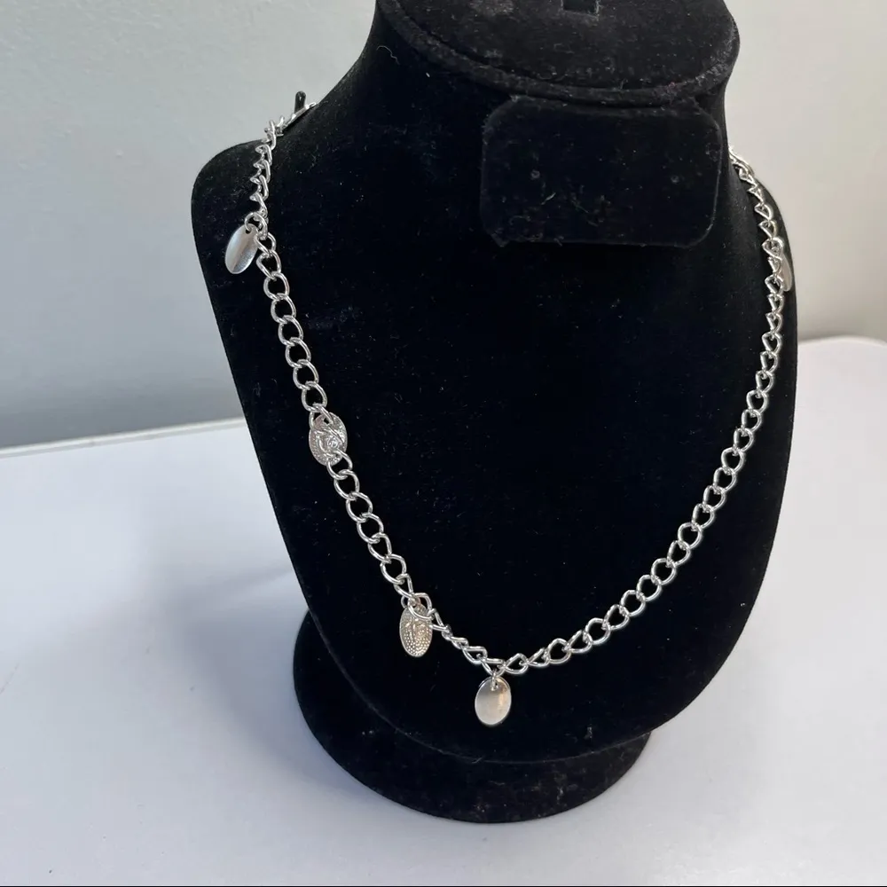 Silver Chain Numbers Charm Necklace 28” - Image 3