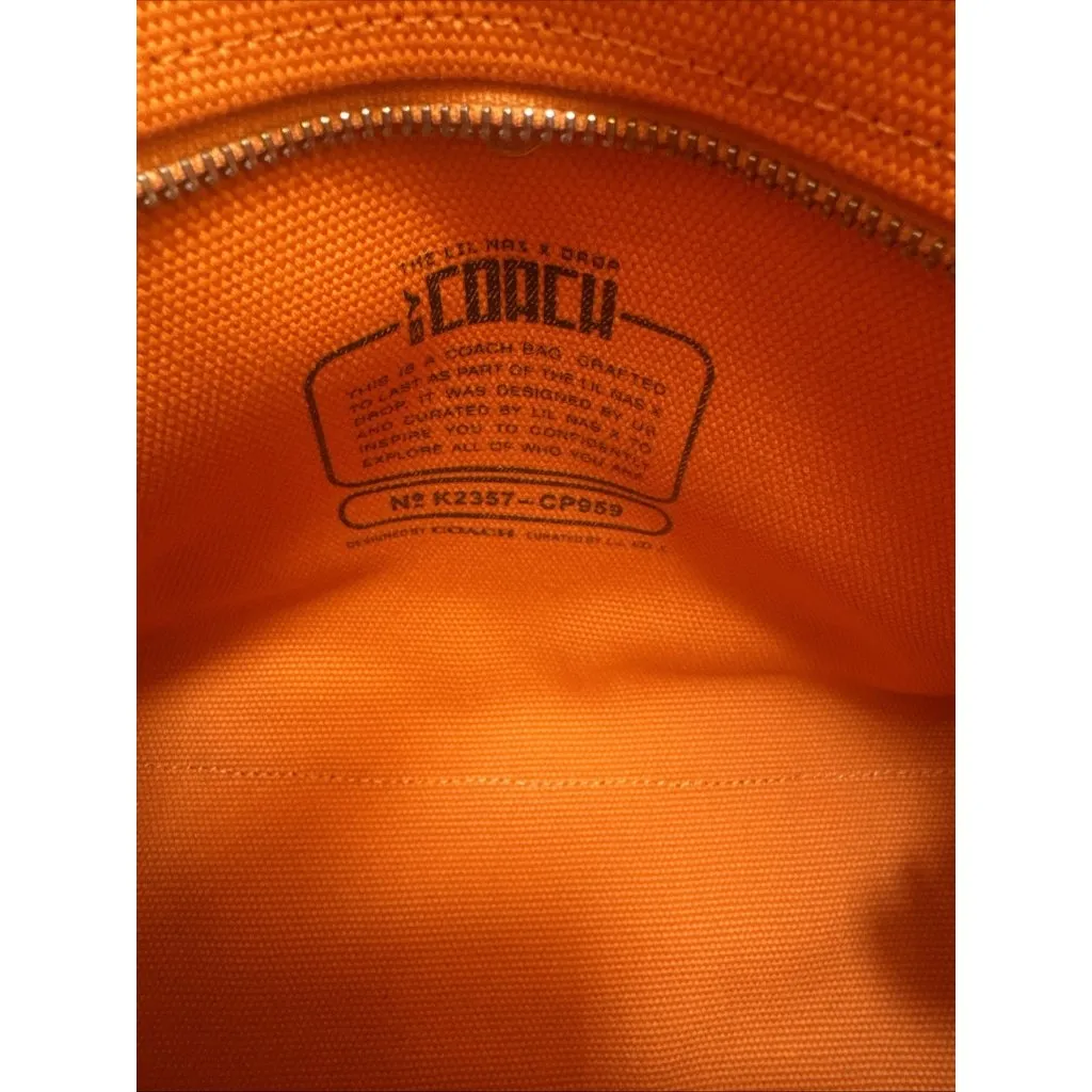 Coach the LIL NAS X DROP Mandarin Orange Cargo Tote 26 CP959 10x8x4" NWT - Image 5