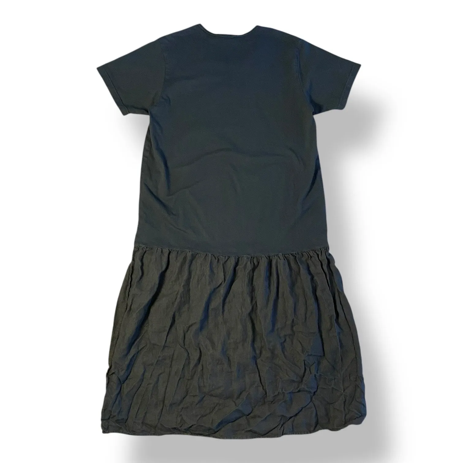 Johnny Was Vintage 90s Black‎ Cotton Linen Fish Beach T-Shirt Dress Size L Boho - Image 5