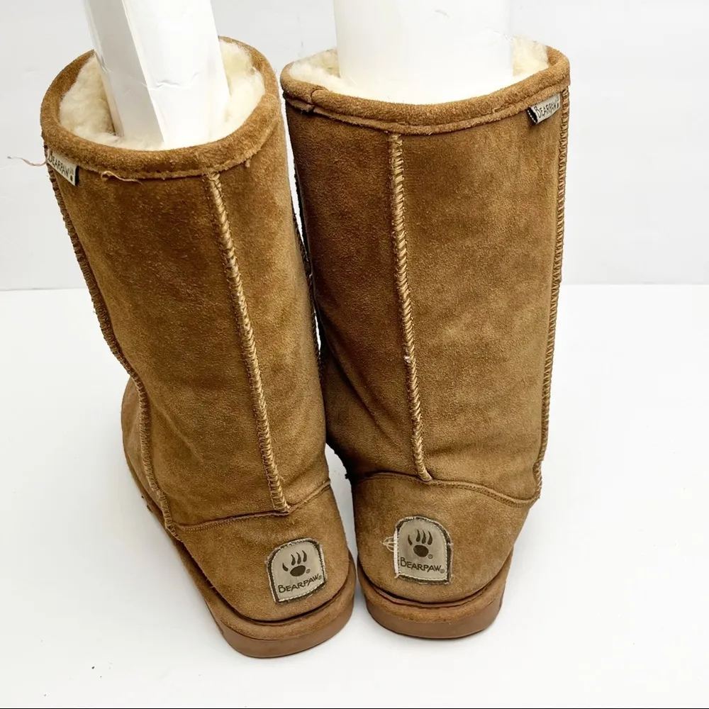 BEARPAW Emma Tan Suede Sheepskin Wool Blend Lining Sheepskin Footbed Boots 8 - Image 13