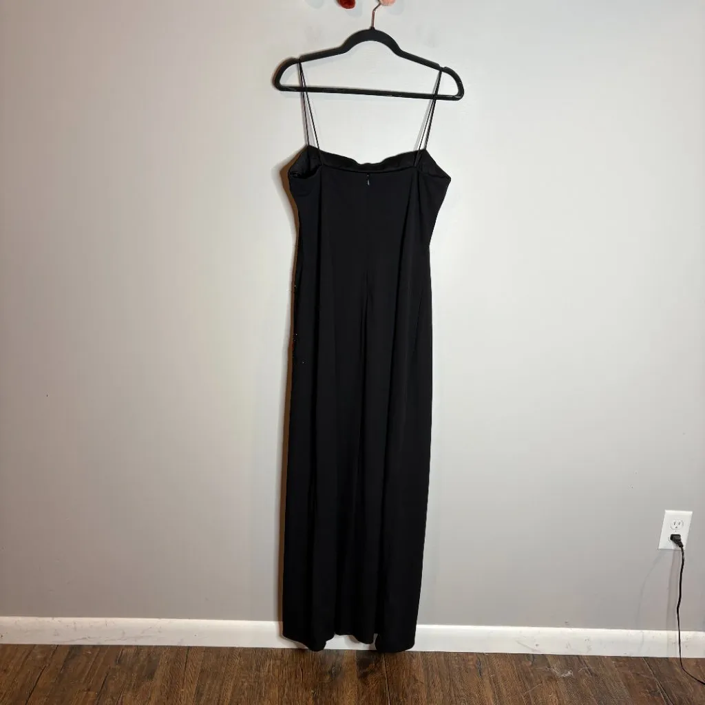 Y2K Goth Whimsigoth Vtg black beaded flower formal dress - Image 5